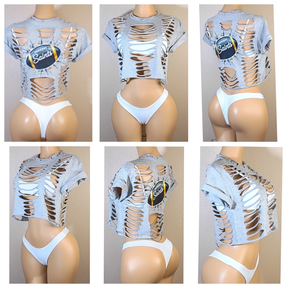 Gray  New Orleans Saints Custom Tshirt